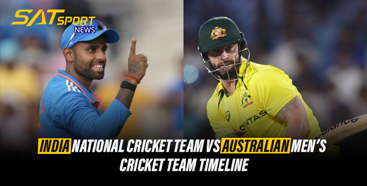 australian men’s cricket team vs india national cricket team timeline