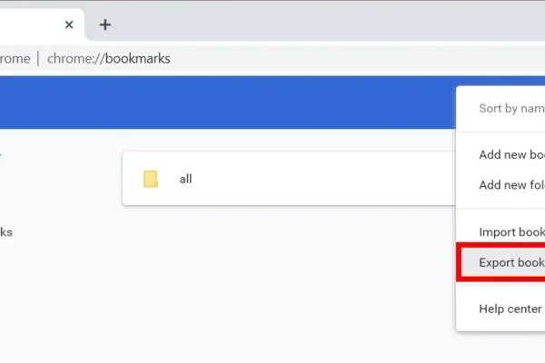 chrome export bookmarks